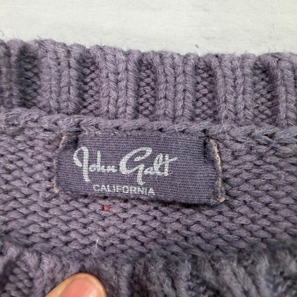John‎ Galt Brandy Melville Navy Blue Cream Striped Cotton Oversized Sweater OS - Picture 2 of 7